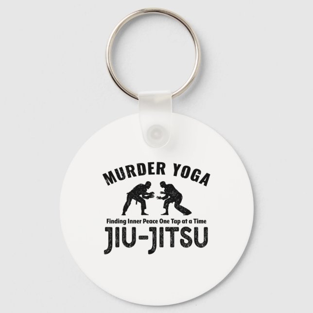 Murder Yoga Funny Jiu-jitsu Inner Peace Grapple _1 Key Ring (Front)