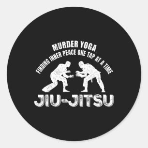 Murder Yoga Inner Peace Jiu-jitsu Funny Grappling  Classic Round Sticker