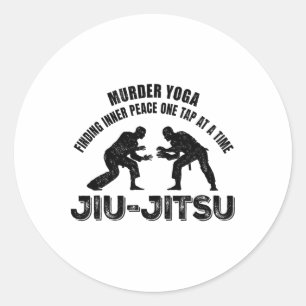 Murder Yoga Inner Peace Jiu-jitsu Funny Grappling Classic Round Sticker
