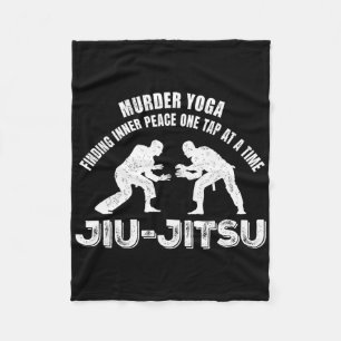 Murder Yoga Inner Peace Jiu-jitsu Funny Grappling Fleece Blanket