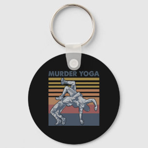 Murder Yoga Vintage Retro Funny Key Ring