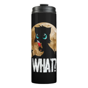 Murderous Black Cat What With Knife Full Moon Hall Thermal Tumbler