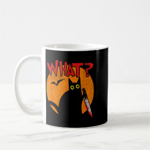 Murderous Black Cat With Knife Funny Halloween Coffee Mug