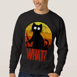 Murderous Black Psycho Cute Cat What Knife Christm Sweatshirt