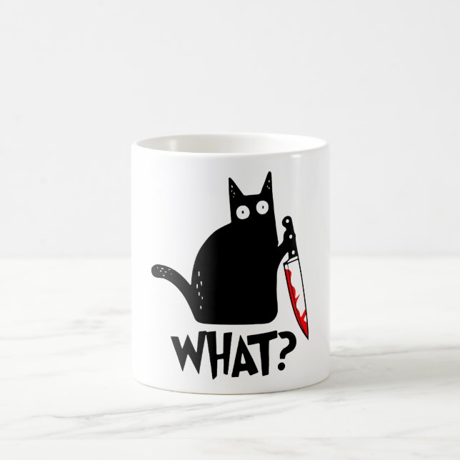 Murderous Cat With Knife Coffee Mug (Center)
