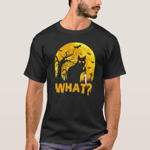 Murderous Cat with Knife Halloween Cat Haunted Ki T-Shirt