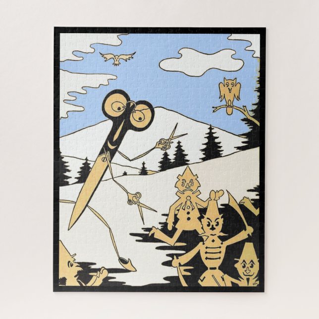murderous scissors print jigsaw puzzle (Vertical)