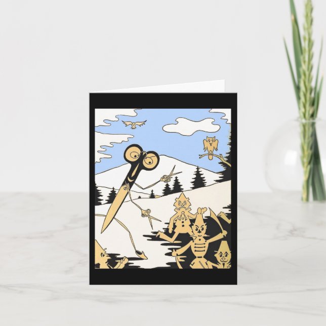 murderous scissors print note card (Front)