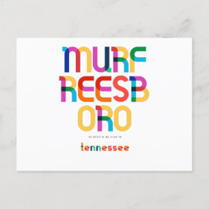 Murfreesboro Tennessee Mid Century, Pop Art, Postcard