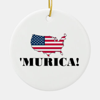 Murica Flag Ceramic Ornament