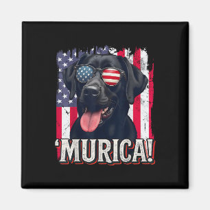 Murica Labrador Retriever 4th Of July American Fla Magnet