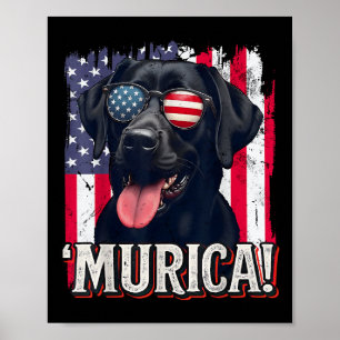 Murica Labrador Retriever 4th Of July American Fla Poster