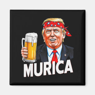 Murica Make Christmas Great Again Funny Trump Drin Magnet
