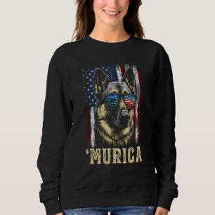 Murica Patriotic German Shepherd 4th of July Dog Sweatshirt