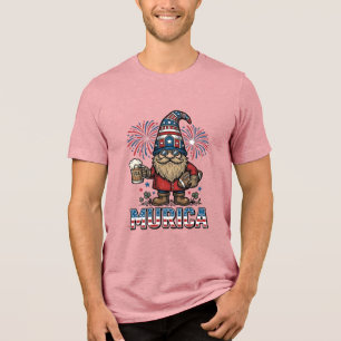 Murica Patriotic Gnome Beer Vintage Shirt Design_1
