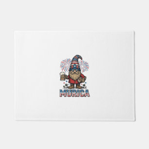Murica Patriotic Gnome Beer Vintage Shirt Design_1 Doormat
