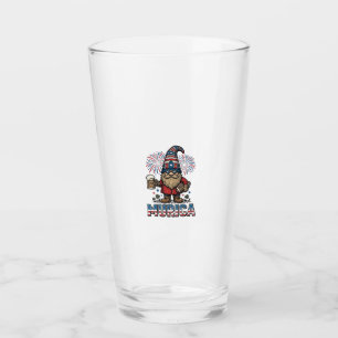 Murica Patriotic Gnome Beer Vintage Shirt Design_1 Glass