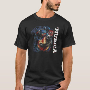Murica Patriotic Rottweiler 4th of July Dog 8 T-Shirt