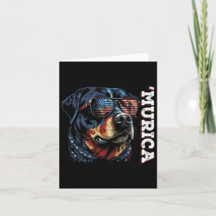 Murica Patriotic Rottweiler 4th Of July Dog Card