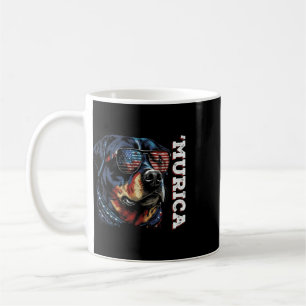 Murica Patriotic Rottweiler 4th Of July Dog  Coffee Mug