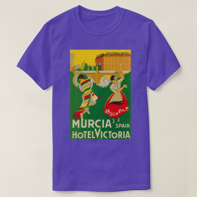Murica Spain vintage travel poster T-Shirt (Design Front)
