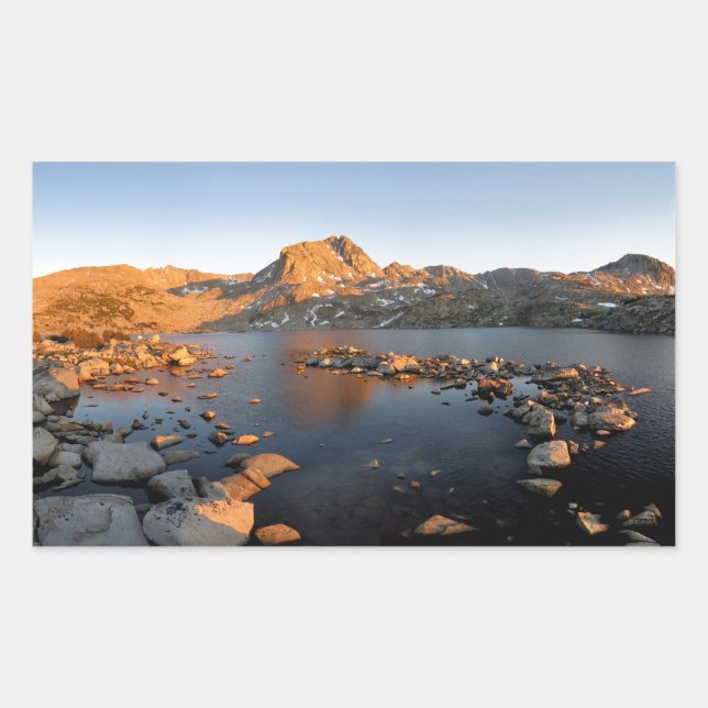 Muriel Lake Sunset near Piute Pass - Sierra Nevada Rectangular Sticker (Front)
