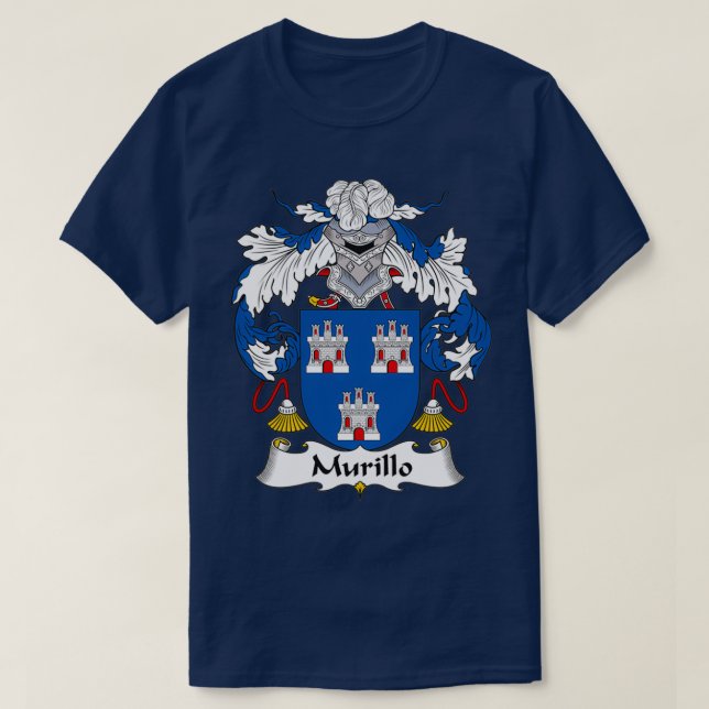 Murillo Coat of Arms Family Crest  T-Shirt (Design Front)