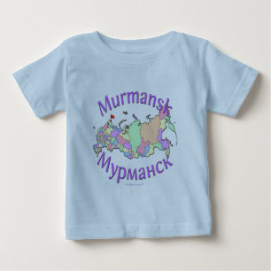 Murmansk Russia Map Baby T-Shirt