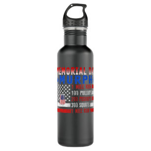 Murph 2021 Memorial Day Workout Patriotic WOD  710 Ml Water Bottle