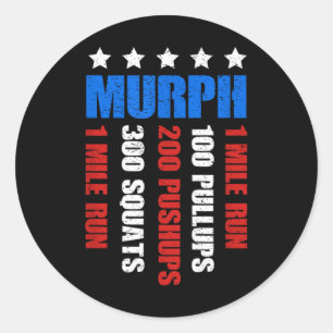 Murph 2021 Memorial Day Workout Patriotic Wod Classic Round Sticker