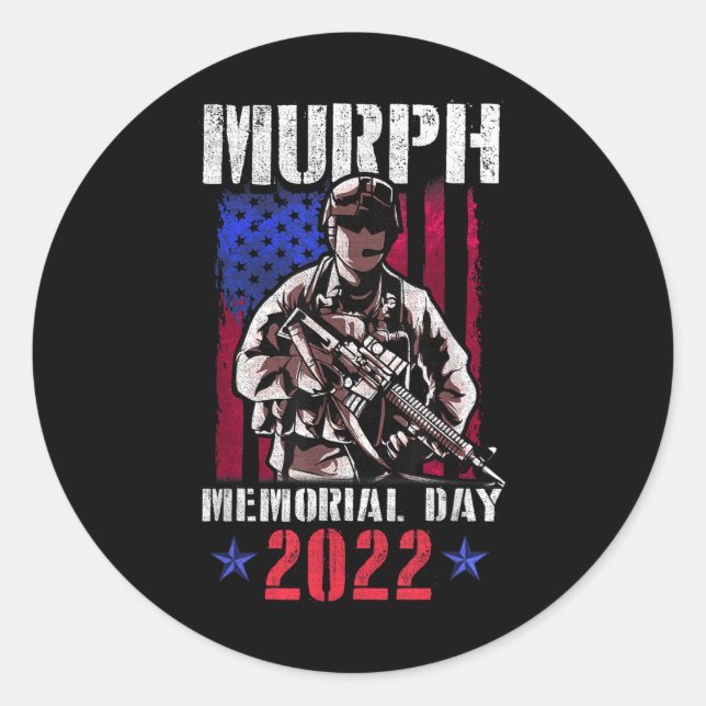 Murph 2022 Workout Challenge American Memorial Classic Round Sticker (Front)