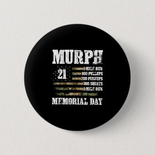 Murph 2023 memorial day workout patriotic hero wod 6 cm round badge