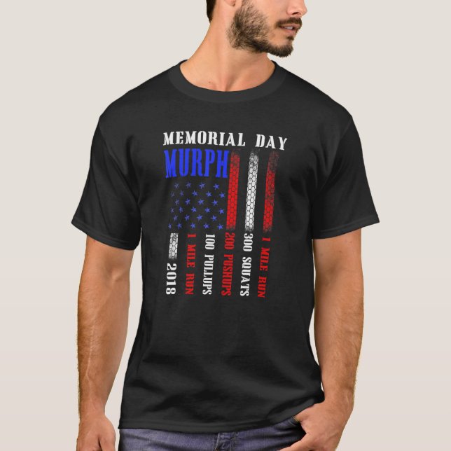 Murph 2023 Memorial Day Workout Patriotic WOD Tee  (Front)