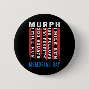 Murph Challenge American Memorial Day Workout Gym 6 Cm Round Badge
