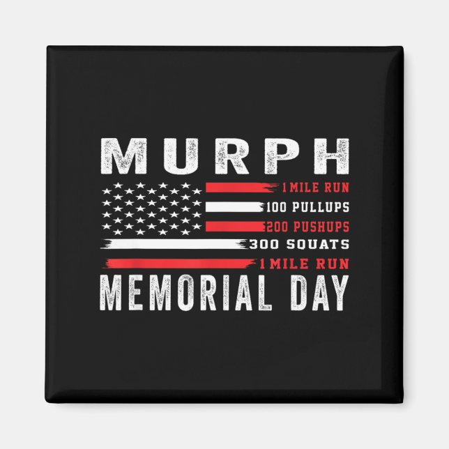 Murph challenge american memorial day workout gym  magnet (Front)