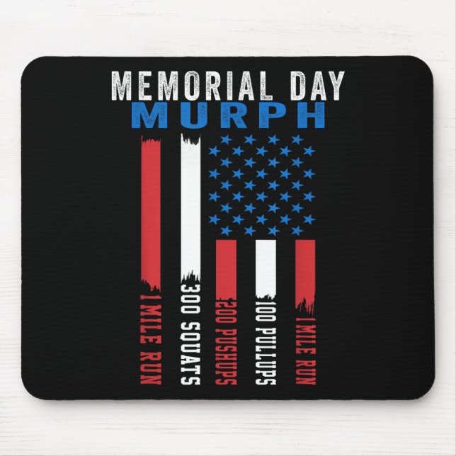 Murph Challenge American Memorial Day Workout Gym Mouse Pad (Front)