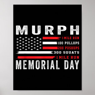 Murph challenge american memorial day workout gym poster