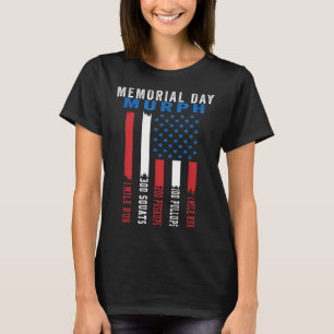 Murph Challenge American Memorial Day Workout Gym T-Shirt