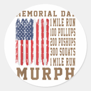 Murph Challenge Memorial Day Workout American Classic Round Sticker