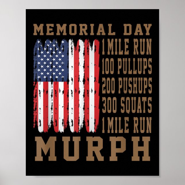 Murph Challenge Memorial Day Workout American Poster (Front)