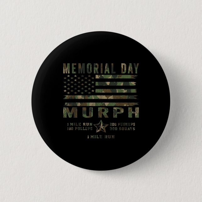Murph Challenge Memorial Day Workout Gym Us 6 Cm Round Badge (Front)