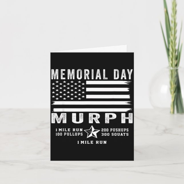 Murph challenge memorial day workout gym us flag M Card (Front)