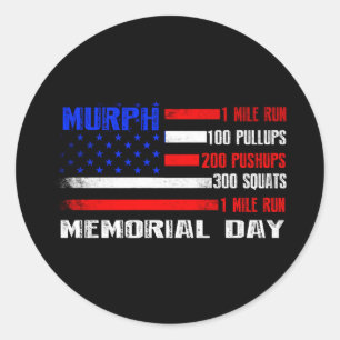 Murph challenge memorial day workout wod american  classic round sticker