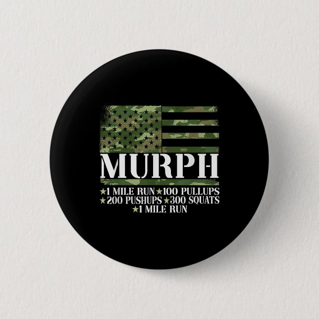 Murph Memorial Day Workout  6 Cm Round Badge (Front)