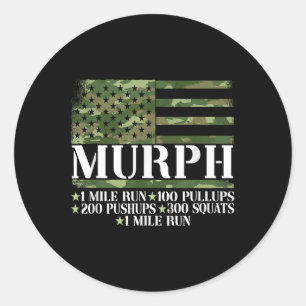 Murph Memorial Day Workout  Classic Round Sticker