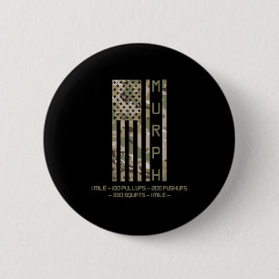 Murph memorial day workout wod cam multi camo flag 6 cm round badge
