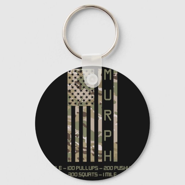 Murph memorial day workout wod cam multi camo flag key ring (Front)