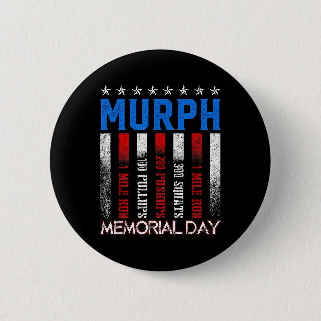 Murph Workout Exercise Challenge Murph Memorial 6 Cm Round Badge (Front)