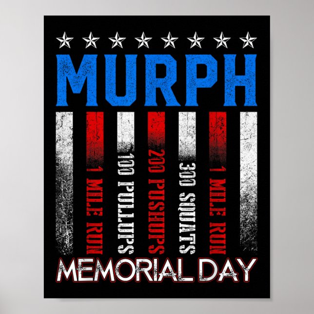 Murph Workout Exercise Challenge Murph Memorial Poster (Front)