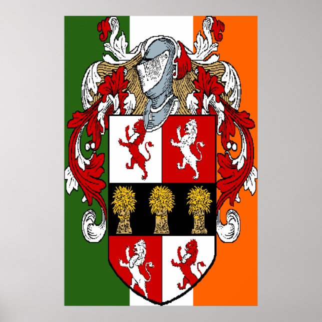 Murphy Coat of Arms Irish Flag Print (Front)